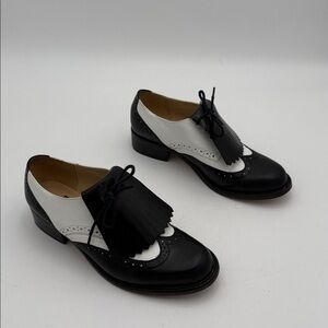 Vintage Kenneth Cole Black White Oxford shoe women 6.5M lace up Y2K goth hype